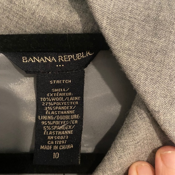 Banana Republic dress wool cowl neck grey size 10 - Picture 4 of 8